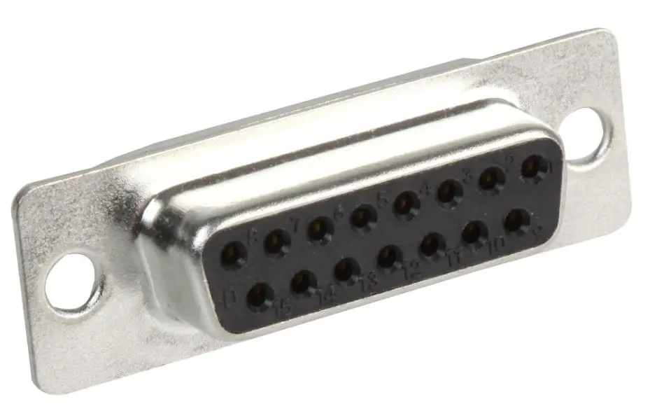MH CONNECTORS Conectores D-Sub 15 Pin, Aço, Ouro, Pack de 5