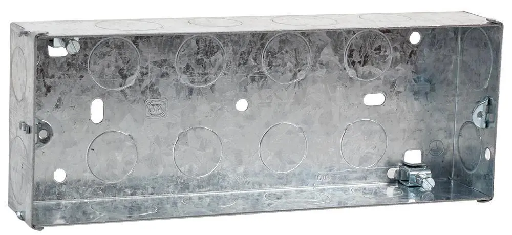 MK 3 Gang Steel Back Box, 35mm Depth, Dry Lining/Wall Mount