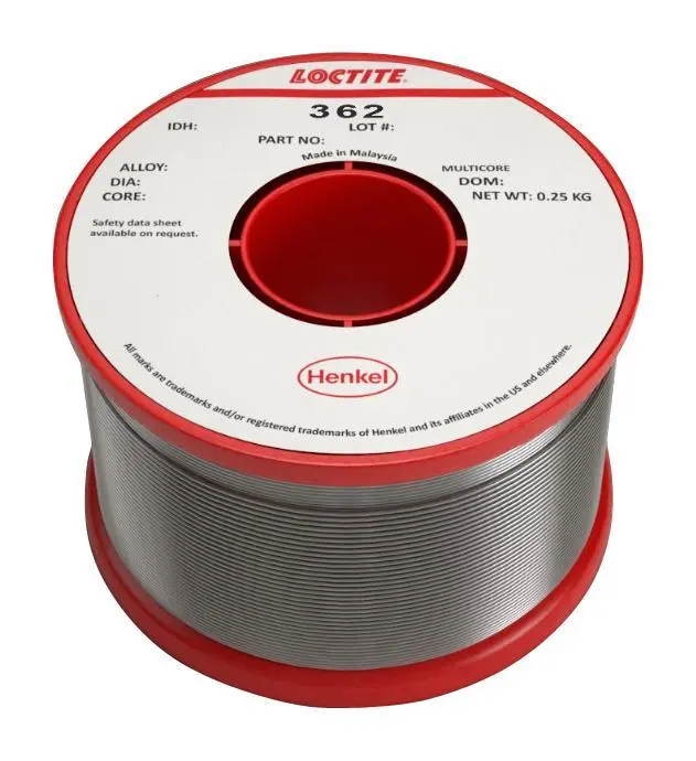 Dawai Pateri Berfluks MULTICORE/LOCTITE Suhu Lepbur Rendah 0.46mm, 250g, 179°C