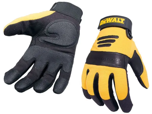 DeWALT - Gants de Travail en Cuir Synthétique avec Paume Renforcée, Taille L