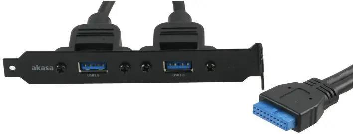 Adaptateur AKASA 2x USB 3.0 Femelle vers Connecteur 19-Pin, 0.5m