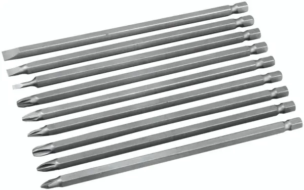 Rolson Tools 150mm Screwdriver Bit Set, 9-Piece, 372g