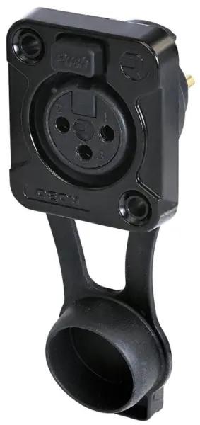 REAN 5-polige XLR-aansluiting, D-maat, IP65, zwart, vertind