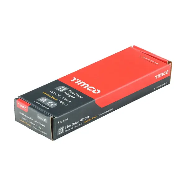 Charnière coupe-feu Grade 13 Timco – Acier inoxydable 58 × 162 × 26 mm