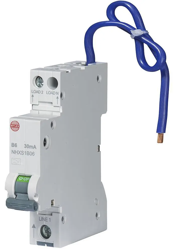 Wylex RCBO 6A 30mA, Tipo B, Módulo Simple