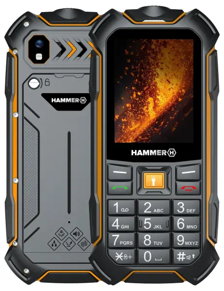 HAMMER Boost 2 4G LTE Rugged Dual SIM Mobile Phone, Black/Orange