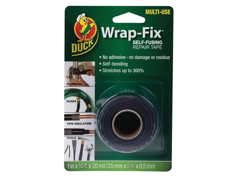 Shurtape Duck Ruban adhésif auto-agrippant réparation Wrap-Fix, Noir, 25mm x 3m