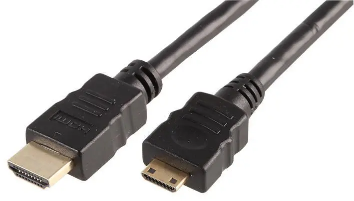 PRO SIGNAL HDMI A Male naar Mini C Male Kabel, Verguld, 1m Zwart