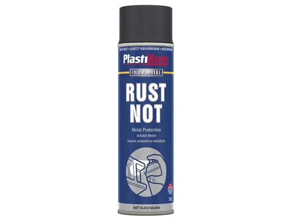 PlastiKote Rust Not Spray Paint Matt Black 500ml