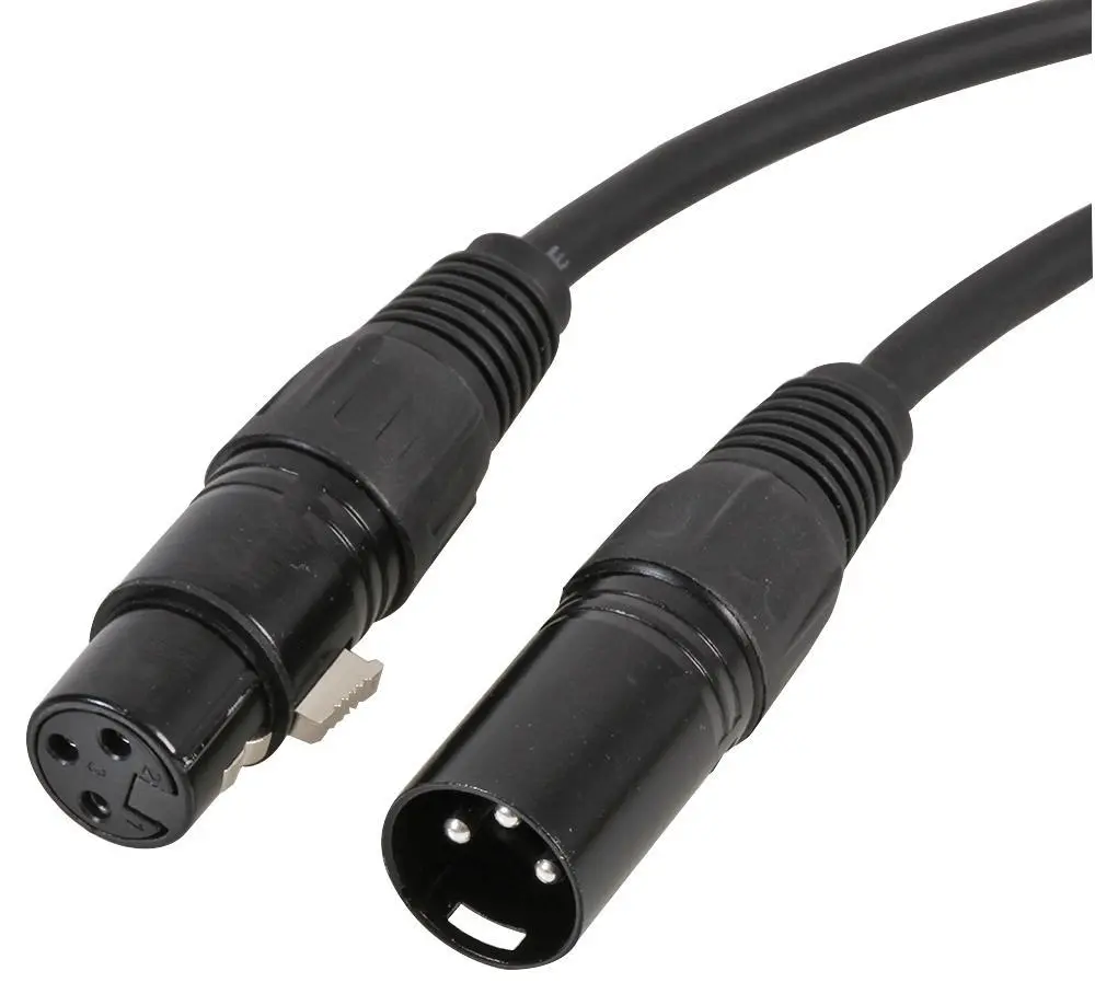 PULSE 3-Pin XLR Plug naar Socket Patchkabel, 0.5m, Zwart