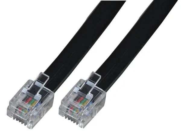 PRO SIGNAL RJ12 to RJ12 Telephone Lead, 10m, Black