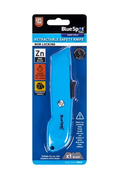 Blue Spot Tools 可伸缩安全刀 30mm x 80mm x 220mm