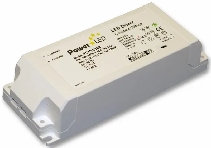 SUNPOWER 100W 12V LED Driver, Constant Voltage, 8.33A