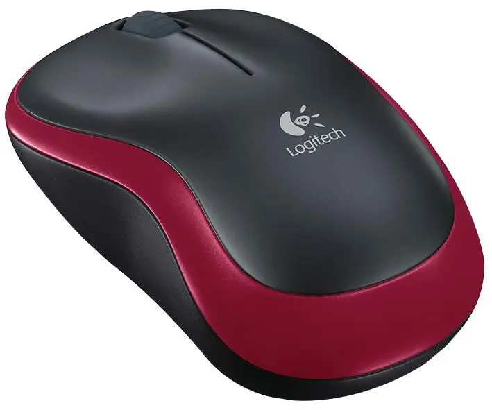 Logitech M185 Ασύρματο Οπτικό Ποντίκι, Μαύρο/Κόκκινο