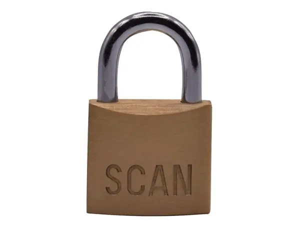 Scan Lucchetto Ottone 30mm - 3 Chiavi, Anello Anti-Taglio