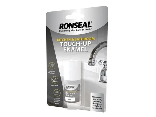 Ronseal Kitchen & Bathroom Touch-Up Enamel, White, 10ml