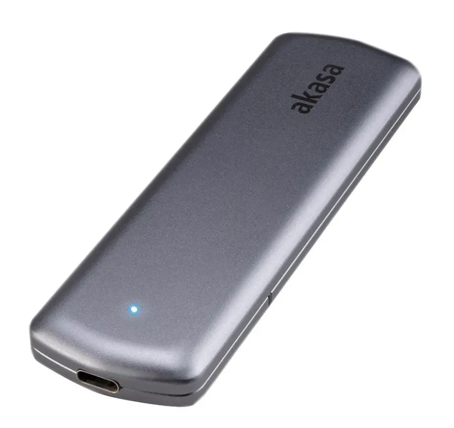 AKASA Hliníkové pouzdro pro M.2 SATA/NVMe SSD s USB 3.2 Gen 2