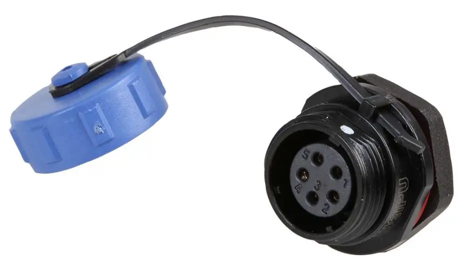 PRO ELEC 5-kolíková panelová zásuvka s IP68, řada SP13