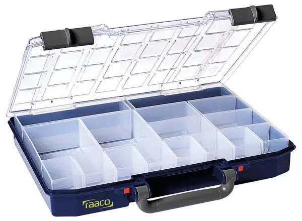 Raaco CarryLite 55 4x8 Compartment Storage Box Blue, 16 Inserts