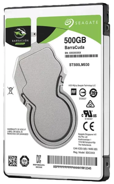 Seagate BarraCuda 2.5” 500GB 5400rpm Hard Disk per Laptop