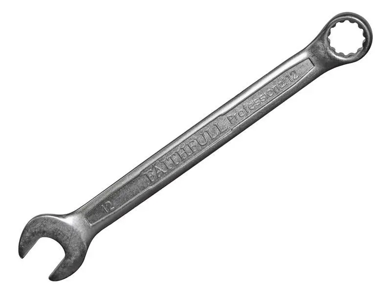 Faithfull Combination Spanner 12mm, Chrome Vanadium Steel, Satin Finish