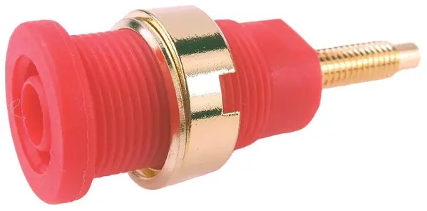 CLIFF 4mm Paneelmontage Banaanplug Contactdoos, 32A 1000V, Rood