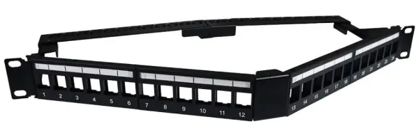 TUK 24 Port 1U Angled Keystone Panel with Cable Management