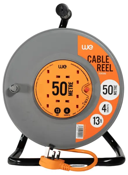Westminster Electrical 4 Gang Heavy Duty Mains Extension Reel - 50m