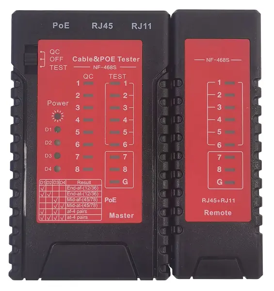 Duratool PoE Network Cable Tester, RJ45/RJ11/RJ12