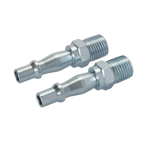 Silverline Air Line Bayonet Coupler - 1/4 BSP Male Thread, 2 Pack