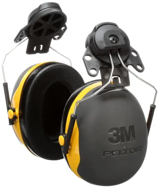 3M PELTOR X2 P3E Helmet Mounted Ear Defenders Black/Yellow