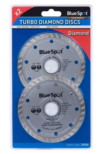 Blue Spot Tools 2-Piece Turbo 115mm Diamond Discs