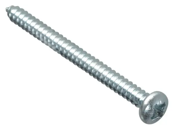 ForgeFix Self-Tapping Pan Head Screws, Zinc-Plated, 2in x 8, Pack of 12