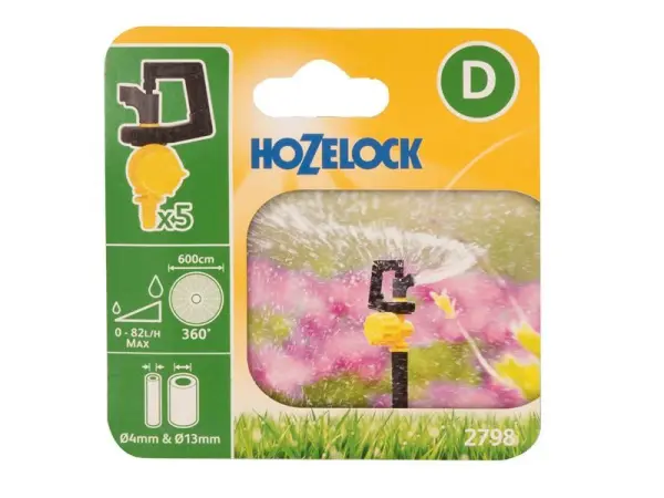 Hozelock Adjustable 360° Mini Sprinkler, Pack of 5