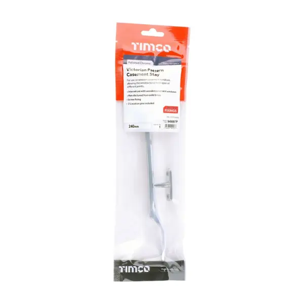 Timco - Entrebâilleur de fenêtre à battant style victorien, Chrome poli