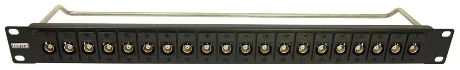 Panneau de brassage 20 ports XLR avec connecteurs BNC CLIFF 1U, noir