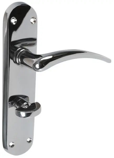 Vibe Milan LoB Bathroom Door Handles Pair Polished Chrome