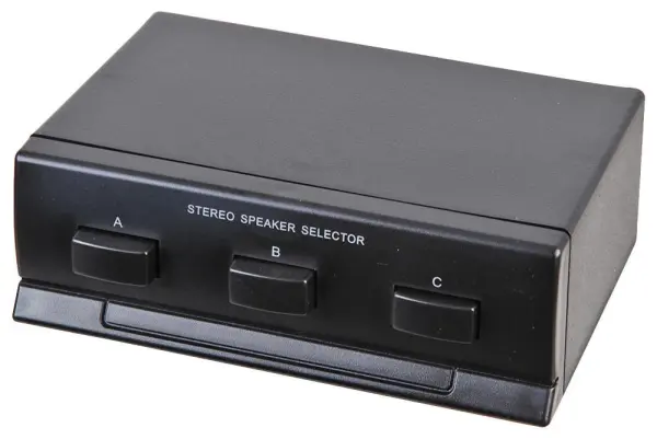 PRO SIGNAL 3-Weg Luidsprekerschakelaar, 50W RMS, Pushklemmen