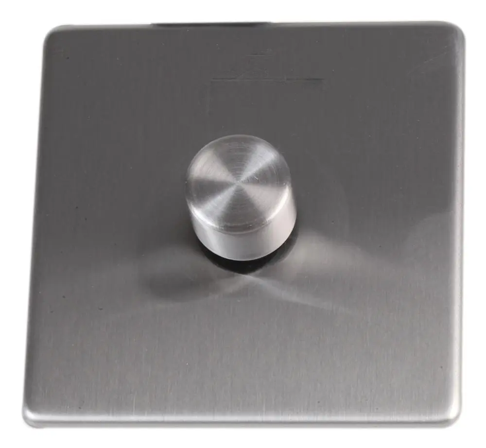 PRO ELEC 나사 없는 디머 스위치, 1구 250W, 스테인리스 스틸