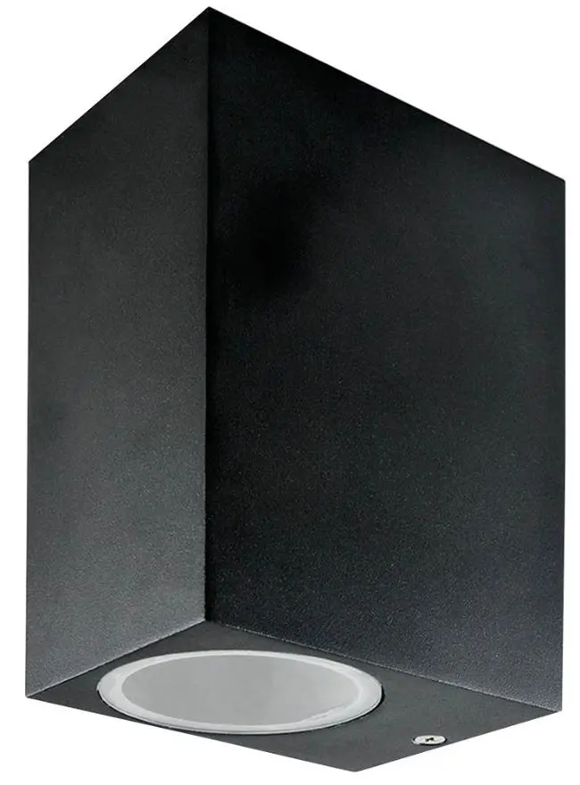 V-TAC Square Up/Down Wall Light, Black, GU10, IP44