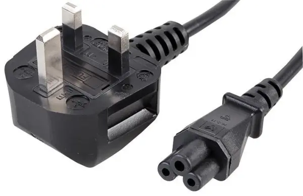 PRO ELEC 2.5A C5 to UK Plug Mains Lead, 1.5m, Black