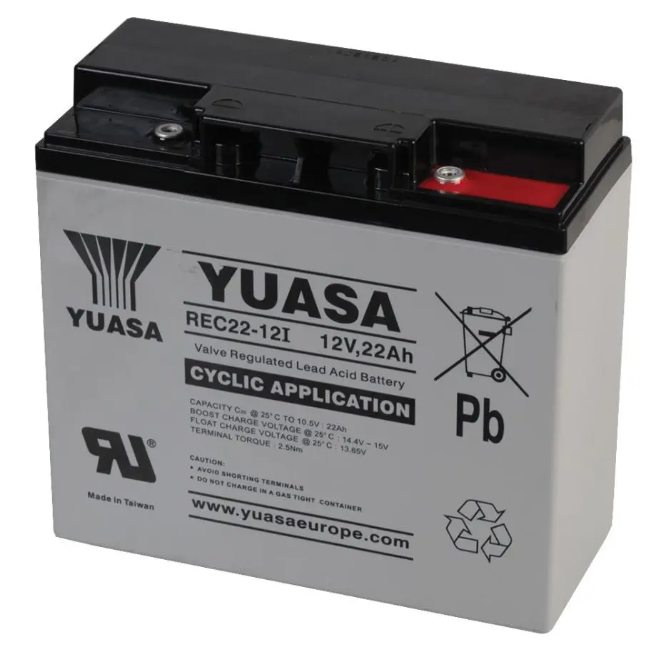 YUASA REC22-12I Batterie au plomb étanche 12V 22Ah