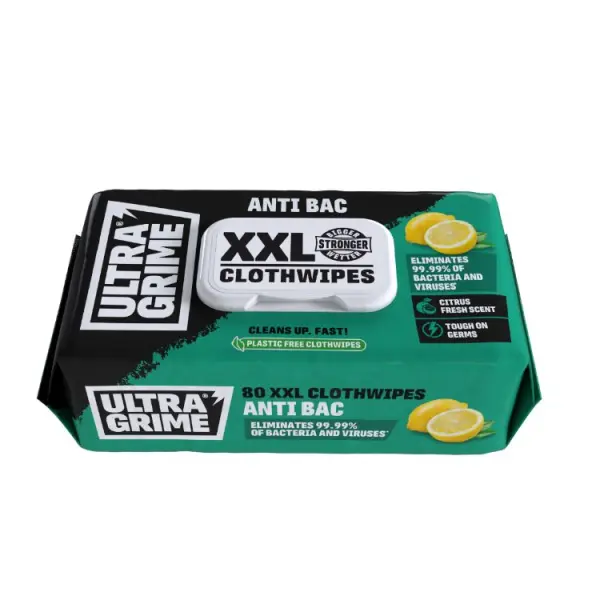 UltraGrime LIFE Anti-Bacterial Cloth Wipes, 80 Pack