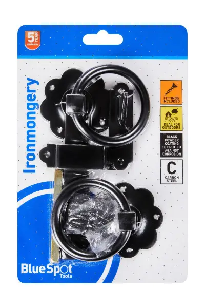 Blue Spot Tools Black Powder Coated Ring Latch, 152mm