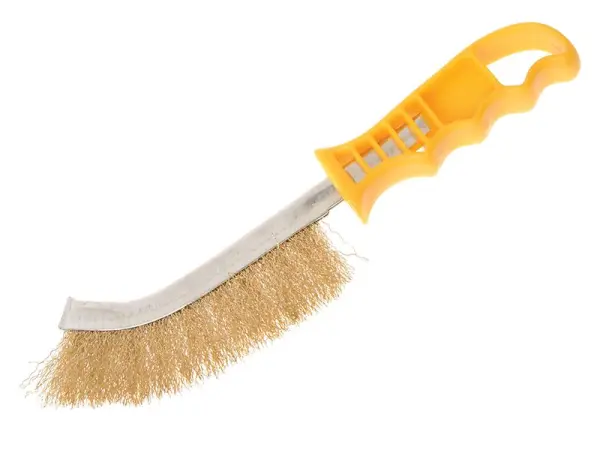 Faithfull Brass Wire Scratch Brush with Yellow Handle