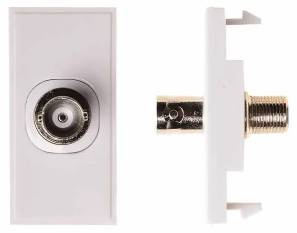 Antiference BNC to F-Type Connector Module, White