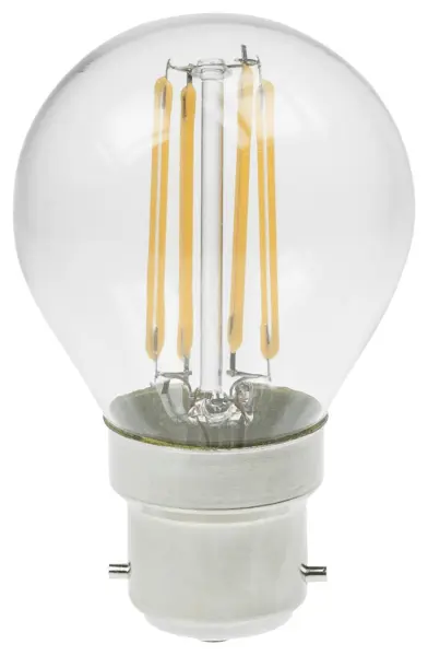 Pro-Lite 4W LED Filament Golf Ball Bulb, BC/B22, Warm White, 420lm, Dimmable