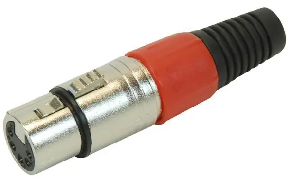 PRO SIGNAL - Soket XLR 5 Pin dengan Pelindungan Kabel Merah