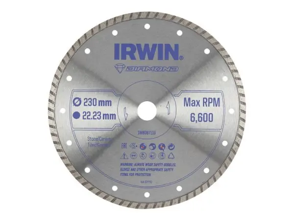 IRWIN Diamond Blade 230mm x 22.23mm για Πέτρα & Πλακάκια