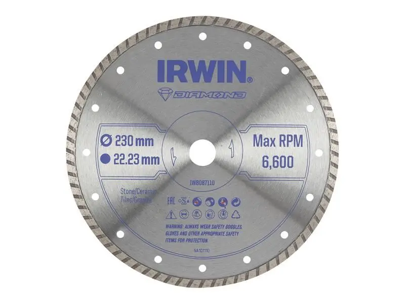IRWIN Diamantschijf 230mm x 22,23mm voor Steen & Tegels